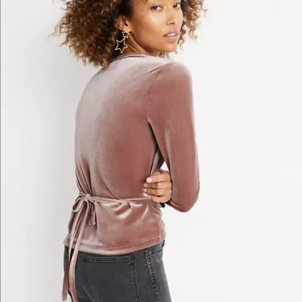 Madewell velvet wrap top NWT M